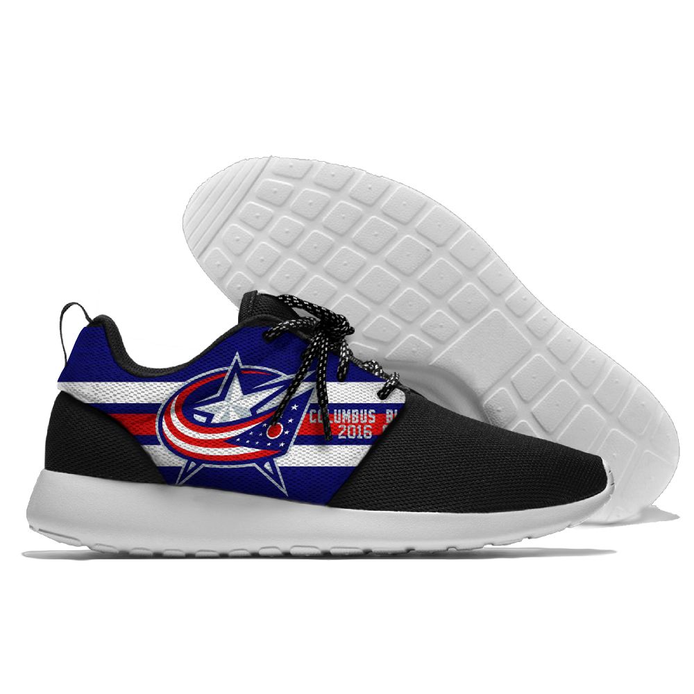 Women's NHL Columbus Blue Jackets Roshe Style Lightweight Running Shoes 002